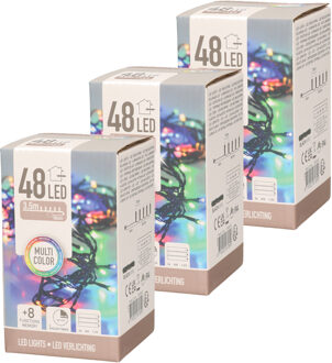 Kerstverlichting - 3x - gekleurd - op batterijen - 3,5 meter - indoor