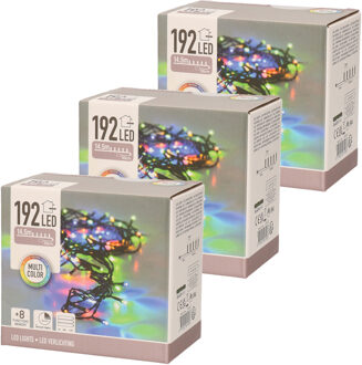 Kerstverlichting - 3x - LED gekleurd - op batterijen - 14 meter