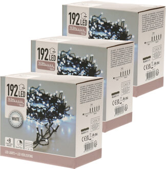 Kerstverlichting - 3x - LED - helder wit - op batterijen - 15 meter