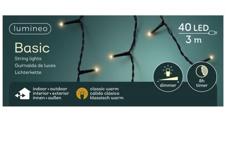 Kerstverlichting - 40 led - warm wit - 300 cm - Kerstverlichting kerstboom Zwart