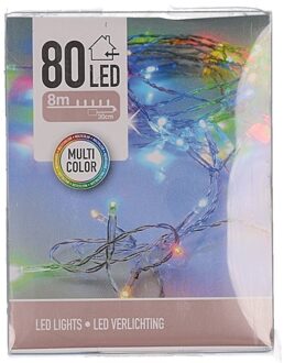 Kerstverlichting - 8 meter - LED gekleurd - binnen - 80 lampjes - boomverlichting