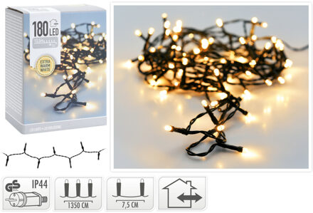 Kerstverlichting extra warm wit buiten 180 lampjes - Kerstlampjes / kerstlichtjes