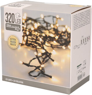 Kerstverlichting - extra warm - wit buiten - 320 lampjes - 24 cm