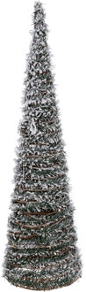 Kerstverlichting figuren Led kegel kerstboom lamp 60 cm groen op batterijen met timer