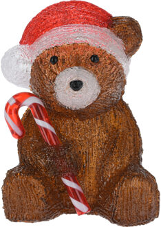 Kerstverlichting figuur - beer - 17 x 16 x 24 cm - LED decoratie kerstfiguren