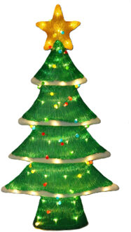 Kerstverlichting figuur - kerstboom - H102 cm - LED verlichting voor in de tuin