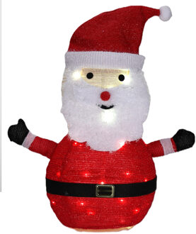 Kerstverlichting figuur - kerstman - 3D - H68 cm - 30 led lampjes - buiten - verlichte figuren
