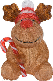 Kerstverlichting figuur - rendier - 16,5 x 18 x 24 cm - LED decoratie kerstfiguren Multi