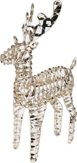 Kerstverlichting figuur - rendier - goud - 36 x 14 x 60 cm - 100 led lampjes - warm wit