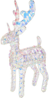 Kerstverlichting figuur -rendier - regenboog gekleurd- 24 x 8 x 37 cm - 50 leds - warm wit
