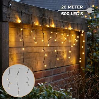 | Kerstverlichting | Ijspegelverlichting | IP44 | Geschikt voor binnen & buiten | 8-Functies | 600 LED lampjes | 20 meter kabel