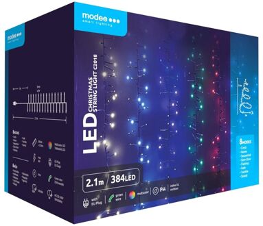 | Kerstverlichting LED lichtsnoer | 2,1m | 384 Lichtpunten met 8 Lichtstanden | IP44 | Meerkleurig