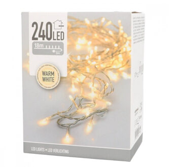 Kerstverlichting - LED lichtsnoer - transparant - 240 lampjes - warm wit - voor binnen en buiten