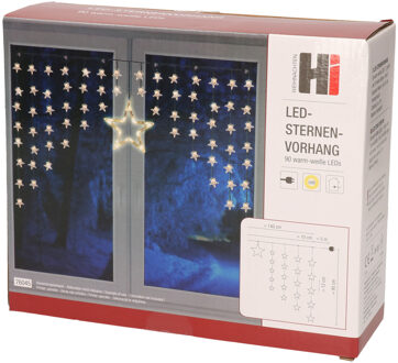 Kerstverlichting lichtgordijn - 90 LED sterren lampjes - lichtsnoer raam - raamverlichting