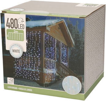 Kerstverlichting lichtgordijn - helder wit - 480 LEDs - 2,25 x 3 m - buiten