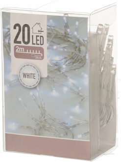 Kerstverlichting - lichtsnoer - 20 led lampjes - helder wit - 2 meter - batterij