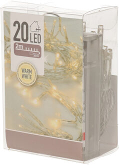 Kerstverlichting - op batterij - warm - wit - 20 lampjes - 2 meter Warm wit