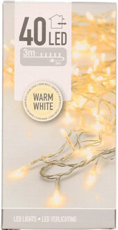 Kerstverlichting transparant snoer met 40 lampjes warm wit 300 cm