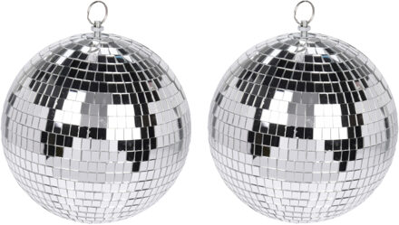 Kerstversiering/kerstdecoratie zilveren decoratie disco kerstballen 12 cm - Kerstbal Zilverkleurig
