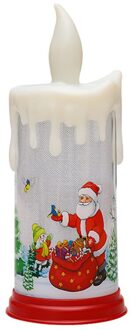 Kerstversiering Led Kaars Kleur Veranderende Xmas Kamer Eettafel Kaars Decor Thuis Kerstman Sneeuwpop Nachtlampje 1