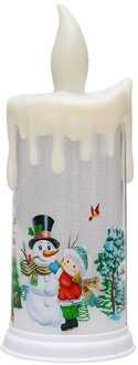 Kerstversiering Led Kaars Kleur Veranderende Xmas Kamer Eettafel Kaars Decor Thuis Kerstman Sneeuwpop Nachtlampje 2