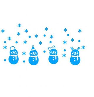 Kerstversiering Sneeuwpop Sneeuwvlok Lichtgevende Muur Sticker kamer decoratie Glow in Dark Slaapkamer Decal muur voor home decor Blauw
