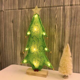 Kerstversiering Thuis Craft Ornamenten Desktop Kerstboom Verlichting Mini Led Kerstboom groen