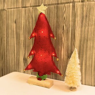 Kerstversiering Thuis Craft Ornamenten Desktop Kerstboom Verlichting Mini Led Kerstboom Rood