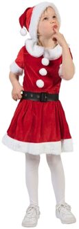 Kerstvrouw verkleed jurkje - rood - meisjes - kerstjurkje - verkleedkleding - kerstman