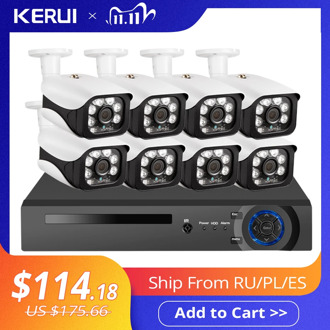 KERUI 8CH 5MP Wireless NVR POE Security Camera System Outdoor IR-CUT CCTV Video Surveillance Video Recorder Kit Face Record