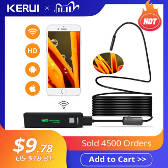 KERUI WIFI Endoscope Camera Mini Waterproof Soft Cable Inspection Camera 8mm 1M USB Endoscope Borescope IOS Endoscope For Iphone