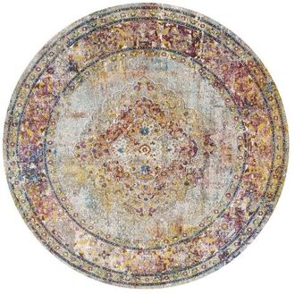 Keshan Vintage Rond Vloerkleed Multi / Beige Laagpolig - 200 CM ROND