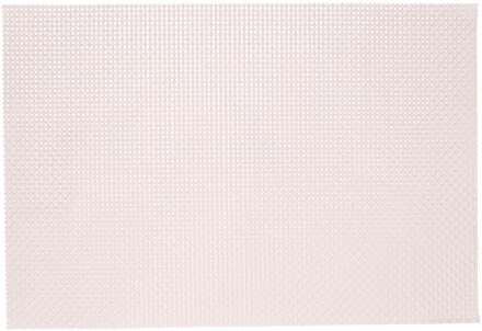 Kesper 12x Rechthoekige placemats lichtroze parelmoer glans geweven 29 x 43 cm