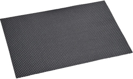 Kesper 1x Rechthoekige placemats zwart geweven 29 x 43 cm