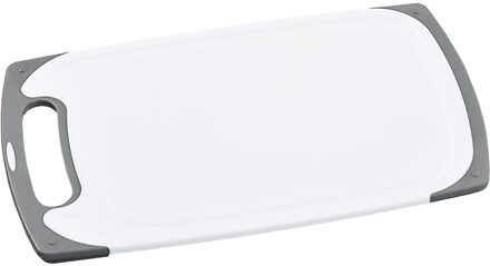 Kesper 1x Rechthoekige witte kunststof snijplanken 20 x 31 cm - Snijplanken