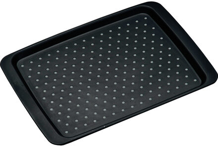 Kesper 1x Zwarte dienbladen met anti-slip afwerking 26 x 35 cm - Dienbladen