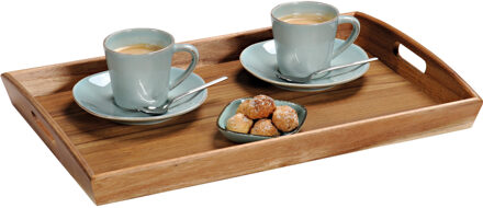 Kesper Acacia houten dienblad met opstaande rand - 31 x 48 cm - Dranken serveren - Serveerbladen Bruin