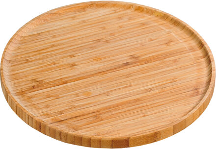 Kesper Bamboe houten serveerplank rond - Dia 32 cm - Serveerplateau - Kaasplank/kaasplateau