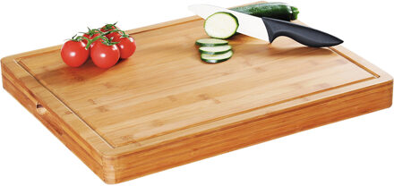 Kesper Bamboe houten snijplank/hakblok - 40 x 50 cm - Keuken artikelen - Extra dikke snijplanken