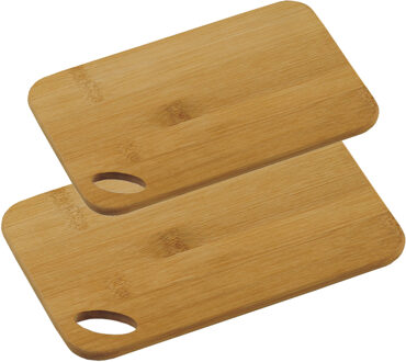 Kesper Bamboe houten snijplanken voordeel set in 2 verschillende formaten - Snijplanken Bruin