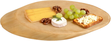 Kesper Boomstamschijf serveer/kaas plank - 35 x 16 x 2,5 cm - ovaal - berkenhout