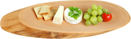 Kesper Boomstamschijf serveer/kaas plank - 45 x 17 x 2,5 cm - ovaal - berkenhout