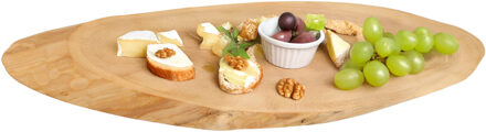 Kesper Boomstamschijf serveer/kaas plank - 55 x 19 x 2,5 cm - ovaal - berkenhout