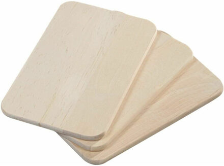 Kesper Brood en Ontbijtplankjes set - 3x stuks - berkenhout - 23 x 15 cm - naturel kleur