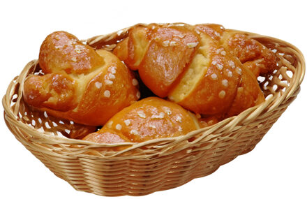 Kesper Brood/fruit mandje - gevlochten kunststof - lichtbruin - ovaal - L21 x B17 x H6 cm - broodmand