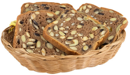 Kesper Brood/fruit mandje - gevlochten kunststof - naturel - ovaal - L24 x B20 x H6 cm - broodmand