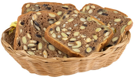 Kesper Brood/fruit mandje - gevlochten kunststof - naturel - ovaal - L24 x B20 x H6 cm - broodmandjes