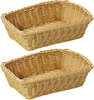Kesper Broodmand - 2x - rechthoekig - 20x30x8,5 cm - fruitmand - beige