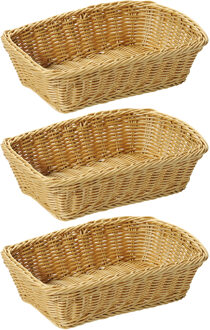 Kesper Broodmand - 3x - rechthoekig - 20x30x8,5 cm - fruitmand - beige