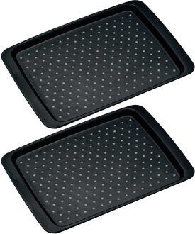 Kesper Dienblad - 2x - anti-slip noppen - 26 x 35 cm - horeca dienblad - zwart - kunststof